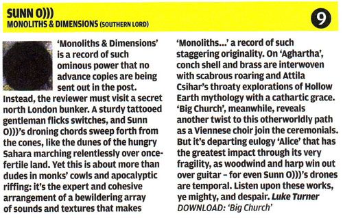 SUNN in NME 29th April 09