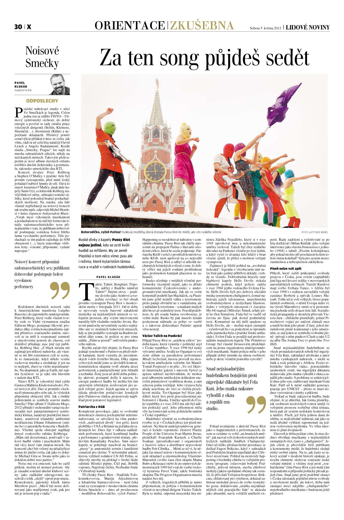 KTL & Pussy Riot in Czech newspaper