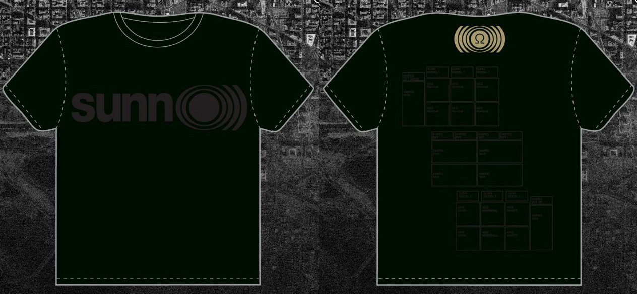 SUNN O))) 2012 Black Logo/backline &2012 SAVX collaboration shirts mailorder