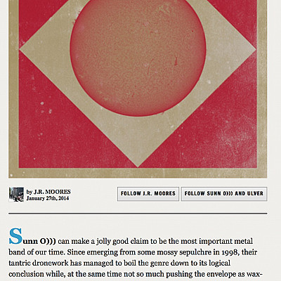  J.R. MOORES's review of SUNN O))) & ULVER's "Terrestrials" for DROWNED IN SOUND 