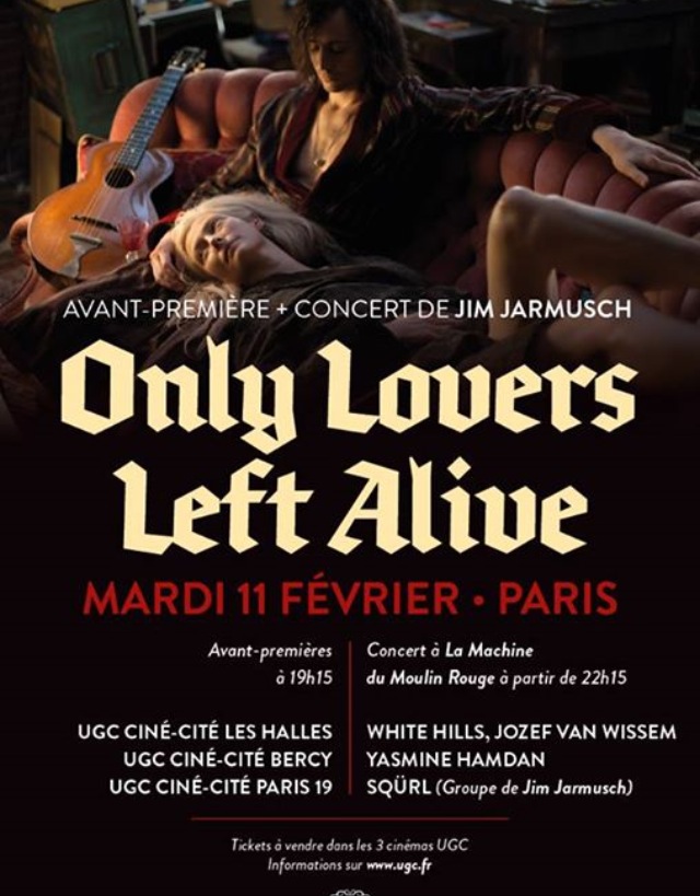 Jarmusch "Only Lovers Left Alive" London (6 Feb) + Paris (11 Fev) premier + concerts