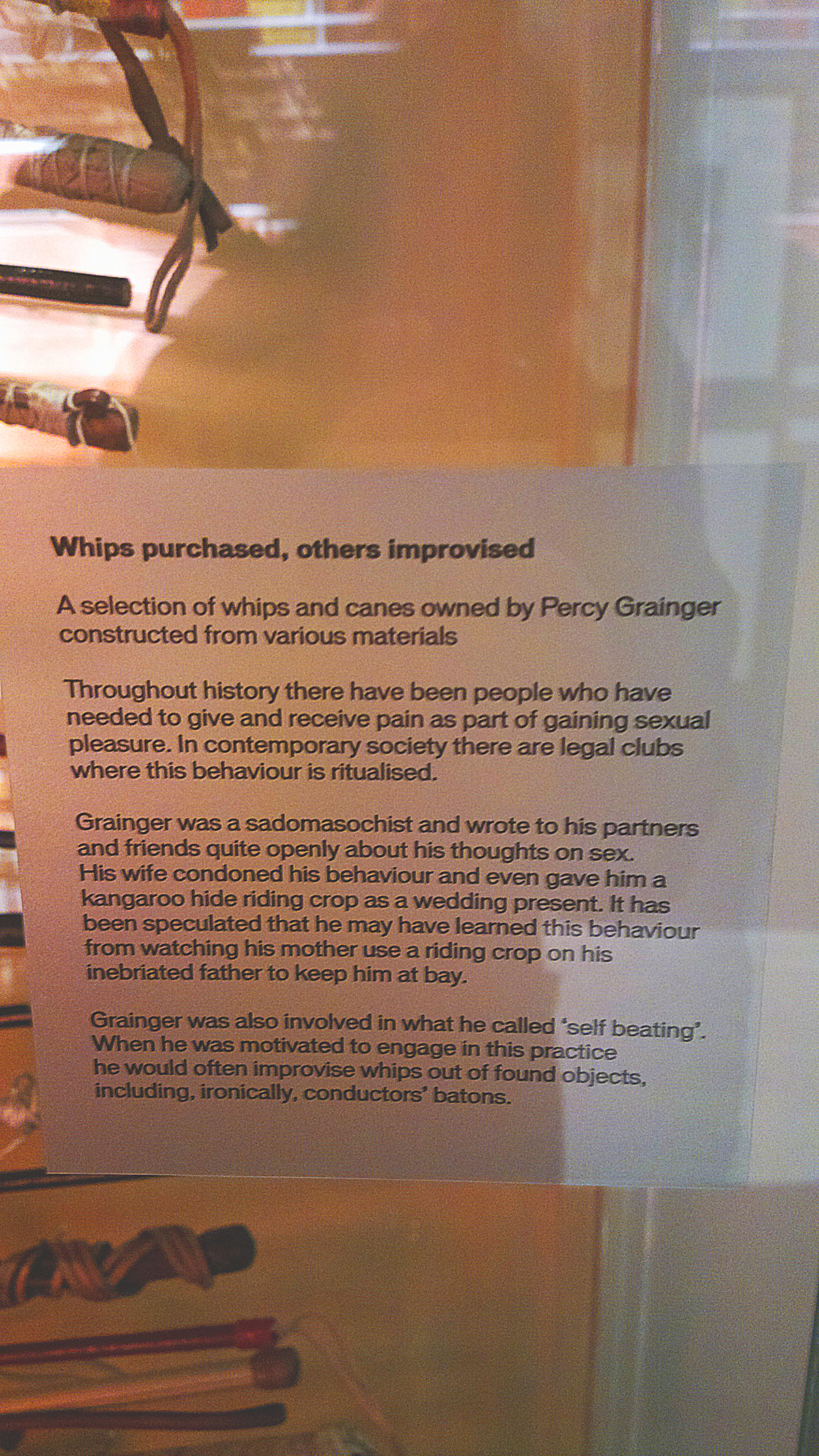 Grainger Museum, Melbourne flagellation section