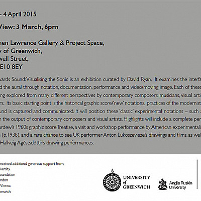 DRAWING TOWARDS SOUND: VISUALISING THE SONIC @ University Greenwich Galleries
