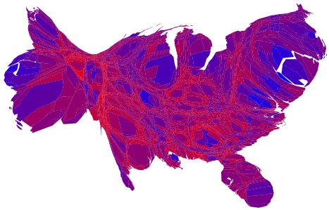 Maps and cartograms of the 2004 US presidential election results